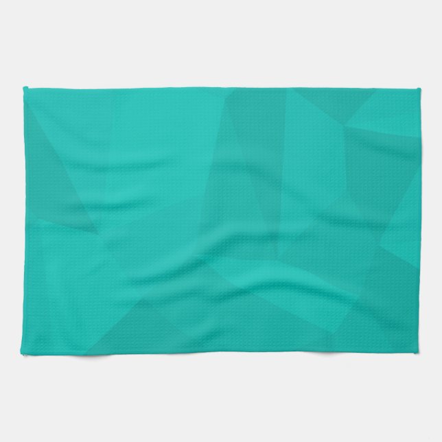 Turkos, modern, coola, trendigets geometriska kons kökshandduk (Horisontell)