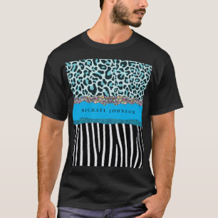 Turkos Modern Glam Retro Herrshirts i Tealblått T Shirt