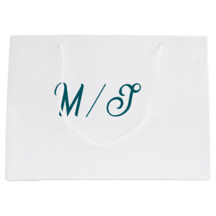 Turkos monogram bröllopspar namn enkel stil