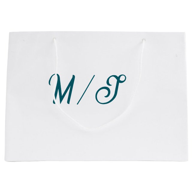 Turkos monogram bröllopspar namn enkel stil (Framsidan)