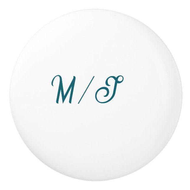Turkos monogram bröllopspar namn enkel stil knopp (Framsidan)