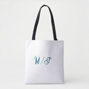 Turkos monogram bröllopspar namn enkel stil tygkasse