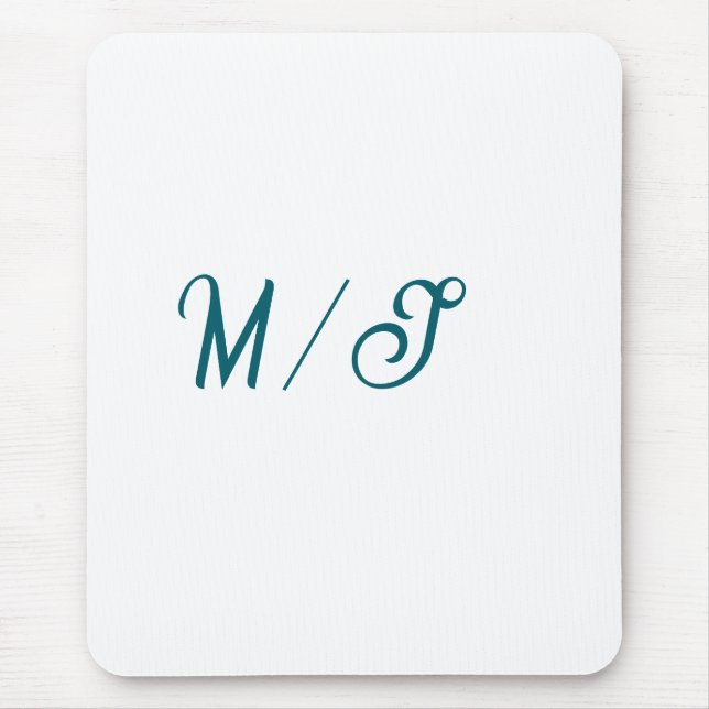 Turkos monogram brudpar namn enkel stil musmatta (Framsidan)