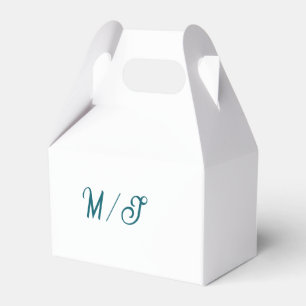 Turkos monogram brudpar namn enkel stil presentaskar