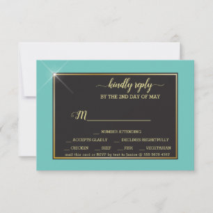 Turkos Monogram 💍 Modern Geometrisk OSA Kort