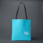 Turkos Monogram Tygkasse<br><div class="desc">Turquise Monogram Tote Bag</div>