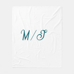 Turkos monogram vig brudpar namn enkel stil fleecefilt
