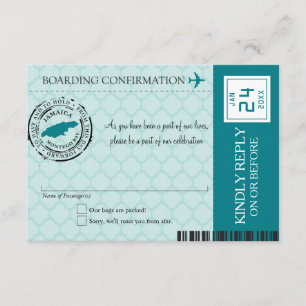 Turkos Montego Bay Jamaica RSVP Inbjudningar