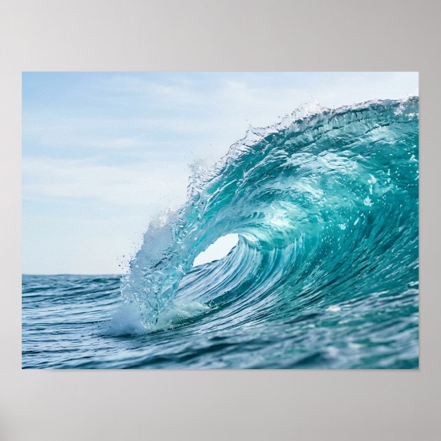 Turkos Ocean Wave Natur Poster (Framsidan)