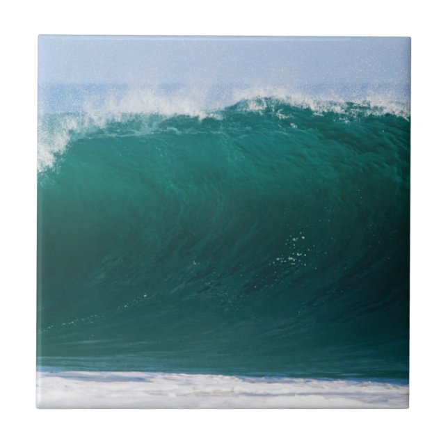 Turkos Oceanen Wave Kakelplatta (Framsidan)