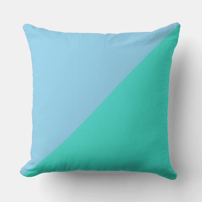 Turkos och Baby blue Solid Färg Kudde (Framsida)