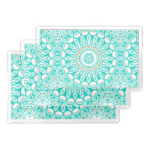 Turkos och Beige Ocean Mandala Mönster