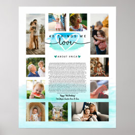 turkos och blå akvarell 40 skäl varför vi älskar d poster