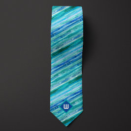 Turkos och blå akvarellränder slips