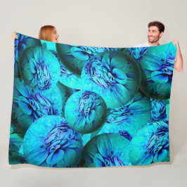 Turkos och blå sfärer i 3D-optik Fleecefilt