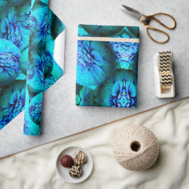 Turkos och blå sfärer i 3D-optik Presentpapper