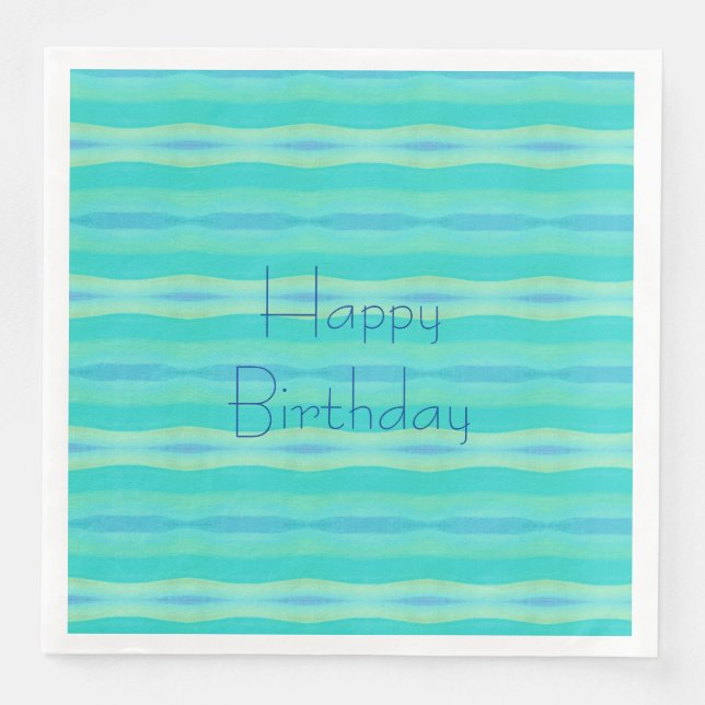 Turkos och blå vattenfärg pappersservett (Framsida)