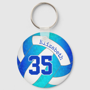 turkos och blått personlig (girly volleyball) nyckelring