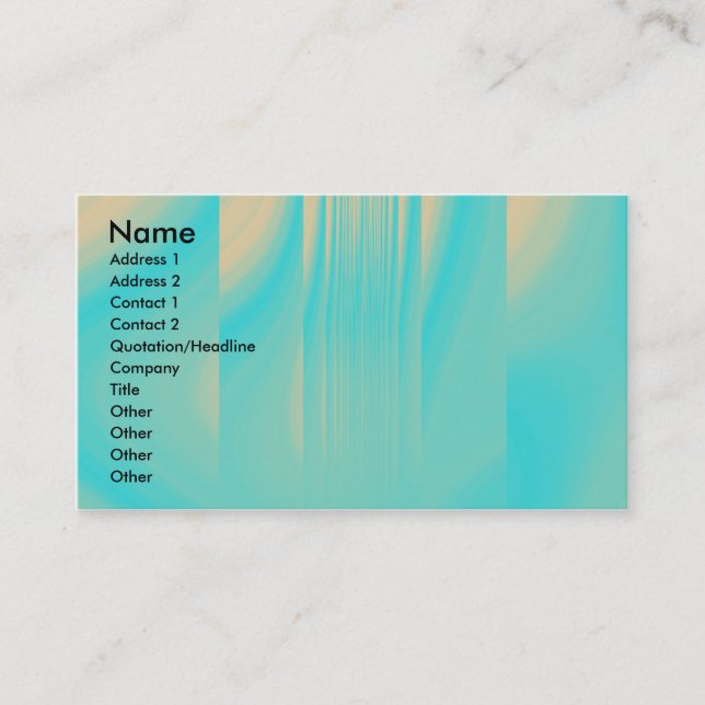 Turkos- och Blek-Orange Visitkort (Framsida)