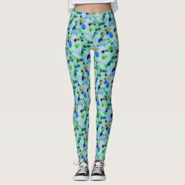 Turkos- och Blue Beach Sea Glass Leggings