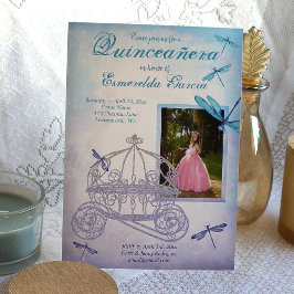 Turkos- och Blue Carriage Quinceañera-inbjudan Inbjudningar
