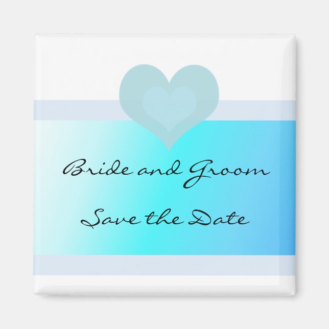 Turkos och Blue Save the Date Magnet (Framsidan)