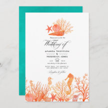 Turkos och Coral Beach Wedding Photo