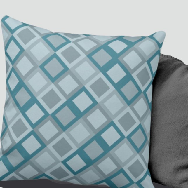 Turkos och Grått Geometric Mönster Dekorativ kudde (Skapare uppladdad)