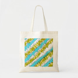 Turkos och gul fläckig distressed tygkasse