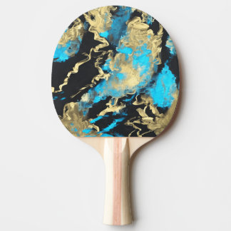 Turkos och Guld Abstrakt Art Pingisracket