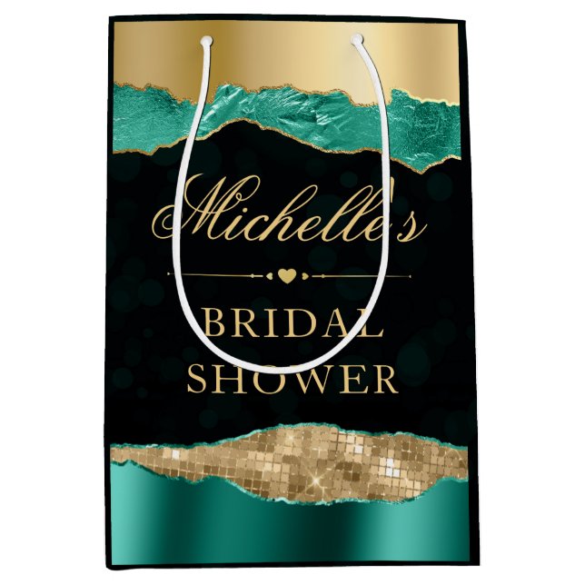 Turkos och Guld Glam Tåror Bokeh Bröllopsfest (Framsidan)