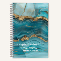 Turkos och Guld Glitter Agate