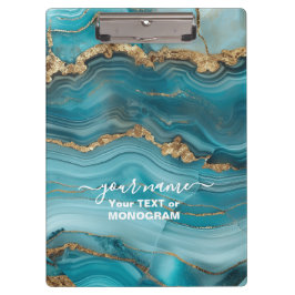 Turkos och Guld Glitter Agate