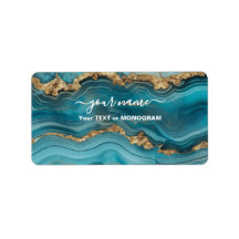 Turkos och Guld Glitter Agate