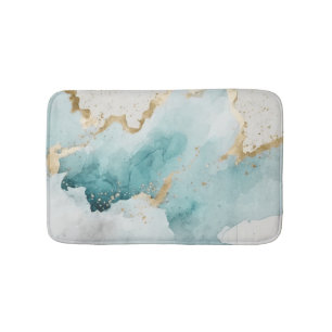 Turkos och guld marble badrumsmatta