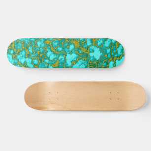 Turkos och Guld Mini Skateboard Bräda 18,5 Cm