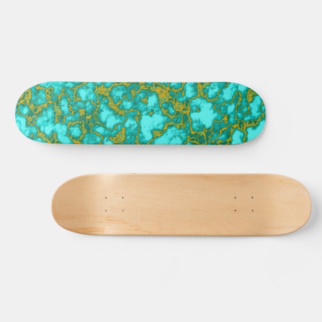 Turkos och Guld Mini Skateboard Bräda 18,5 Cm (Horz)
