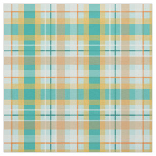 Turkos och guld tartan plaid tyg