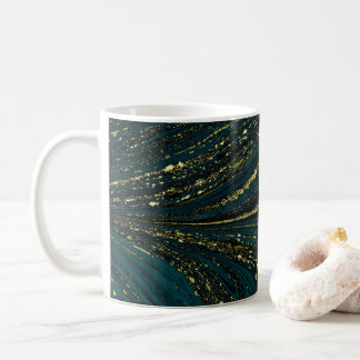Turkos och guldspiraler Abstrakt lyx modern Kaffemugg