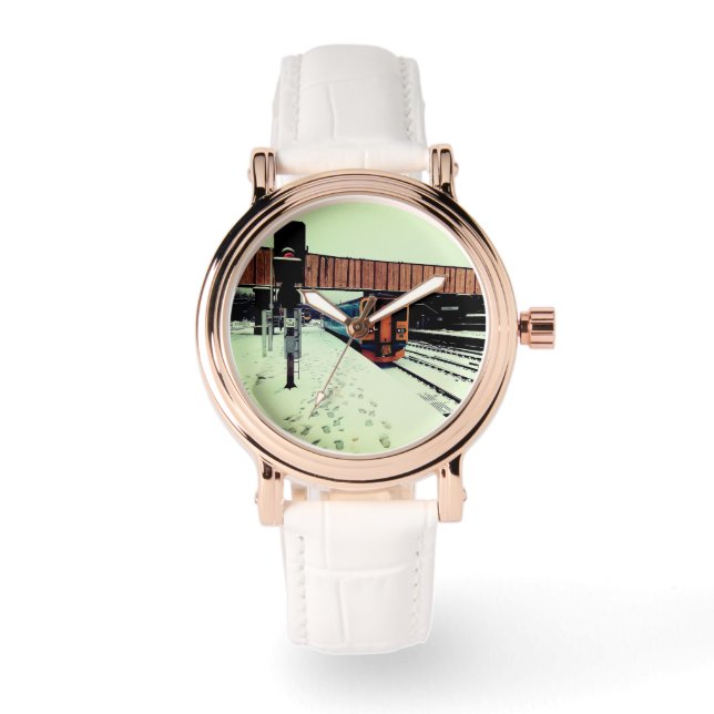 Turkos och gult tåg armbandsur (Framsida)