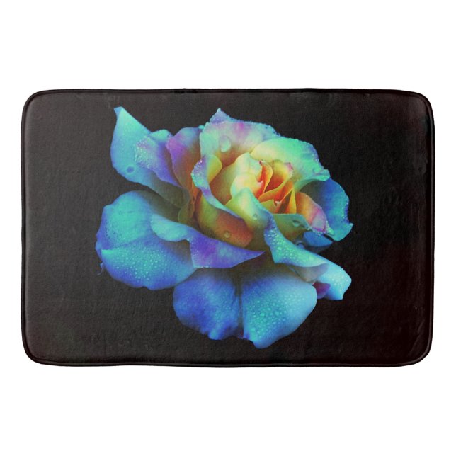 Turkos och Gult Tie-Dyed Ro Bath Mat Badrumsmatta (Framsidan)