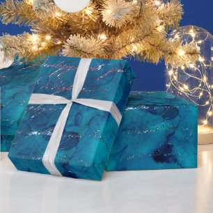 Turkos och iriserande glitter Sjöjungfrubrev Presentpapper