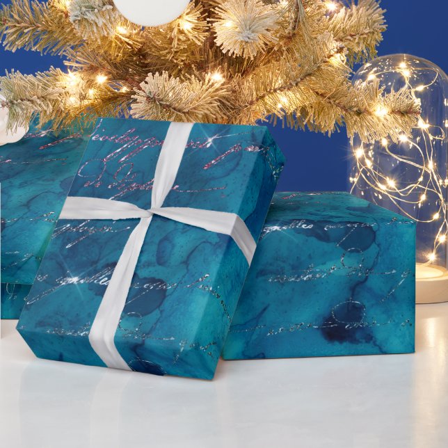 Turkos och iriserande glitter Sjöjungfrubrev Presentpapper (Helgdagar)