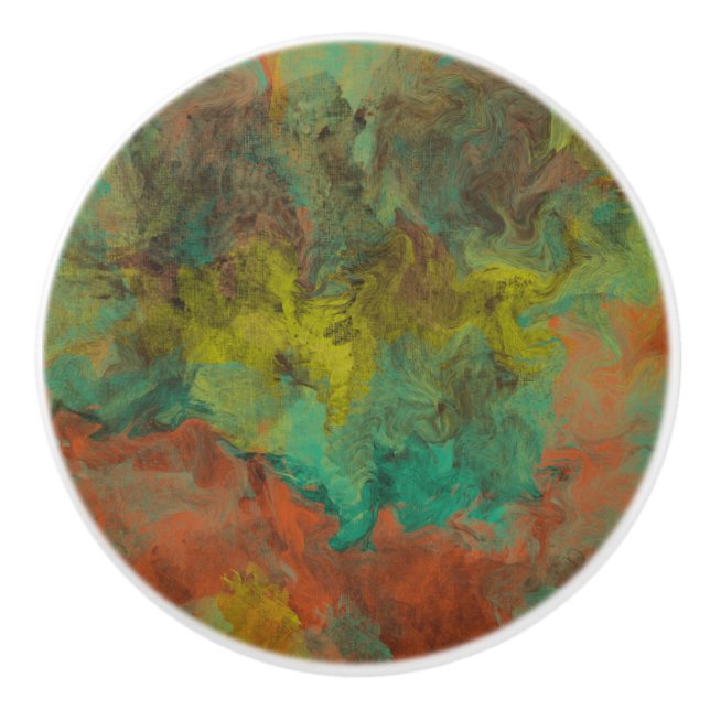 Turkos och koppar med Guld-accenter Knopp (Framsidan)