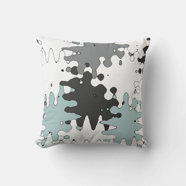 Turkos och korall Unik Mönster Kudde (Framsida)