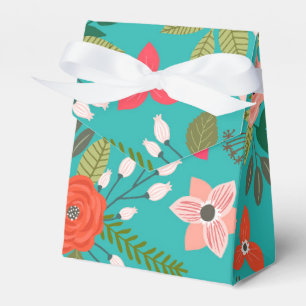 Turkos- och korallfärgad Blommigt Presentaskar
