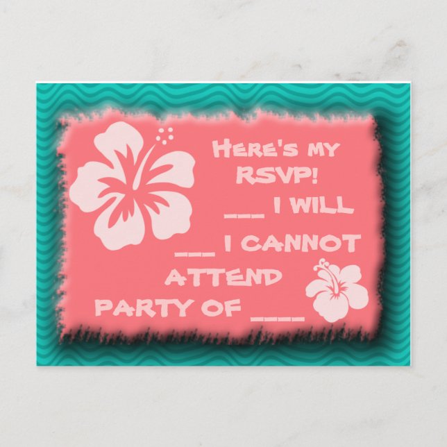 Turkos- och korallvykort som ska anpassas vykort (Framsida)