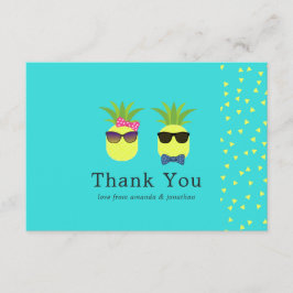 Turkos och Lemon Pineapples Bröllop Tack Kort