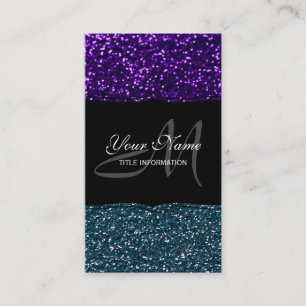 Turkos och Lila Glitter Sparkles Visitkort