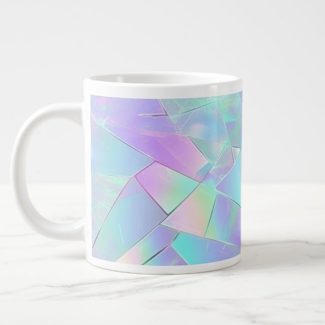 Turkos och lila iriserande design jumbo mugg (Vänster)